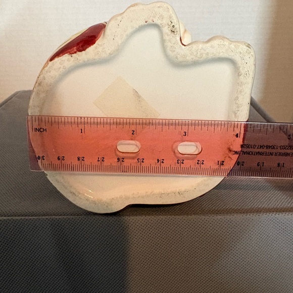 Vintage Ganz Bella Casa Ceramic Cat Shaped Maroon Flower Rose Painted Vase - Picture 6 of 7